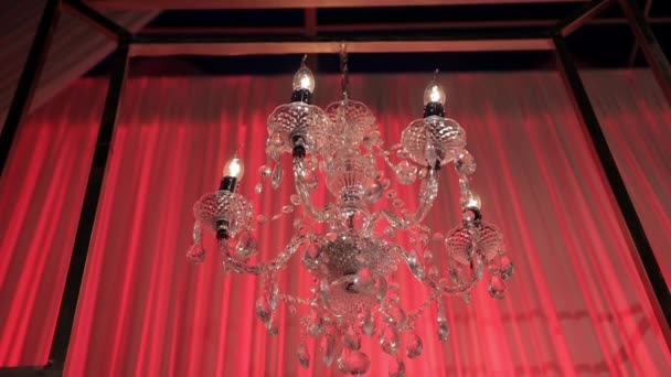 Kaars-achtige, glas, kroonluchter plafond verlichting - Video