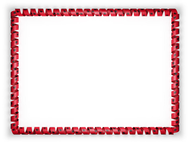 Rahmen und Rand des Bandes mit der albanischen Flagge. 3D-Illustration - Foto, Bild