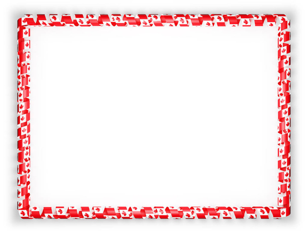Rahmen und Rand des Bandes mit der kanadischen Flagge. 3D-Illustration - Foto, Bild