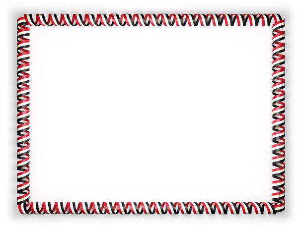 Frame and border of ribbon with the Egypt flag. 3d illustration - Fotó, kép