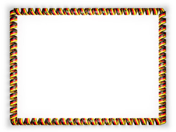 Frame and border of ribbon with the Germany flag, edging from the golden rope. 3d illustration - Photo, Image