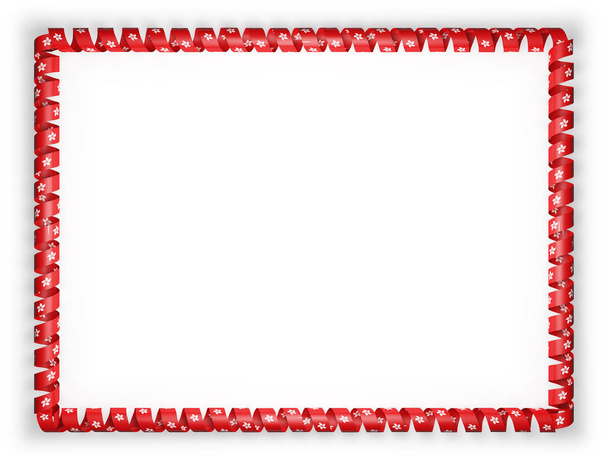 Frame and border of ribbon with the Hong Kong flag. 3d illustration - Photo, Image