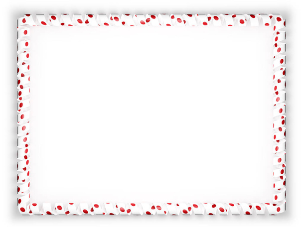 Рамка и граница ленты с японским флагом. 3d иллюстрация
 - Фото, изображение