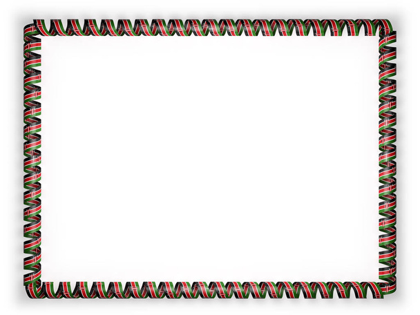 Rahmen und Rand des Bandes mit der kenianischen Flagge. 3D-Illustration - Foto, Bild