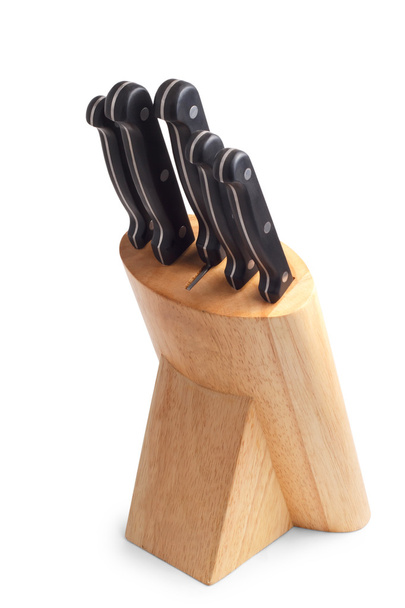 σύνολο μαχαίρια για την κουζίνα είναι απομονωμένα σε λευκό φόντο - Φωτογραφία, εικόνα