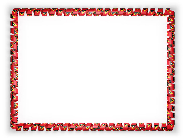 Frame and border of ribbon with the Timor Leste flag. 3d illustration - Photo, Image