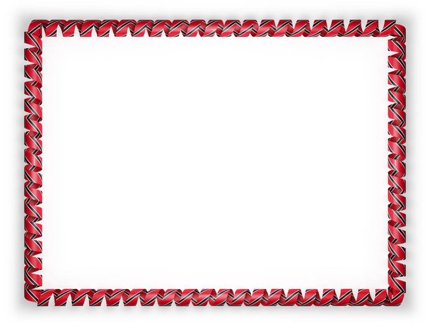 Rahmen und Rand des Bandes mit der Flagge von Trinidad und Tobago. 3D-Illustration - Foto, Bild