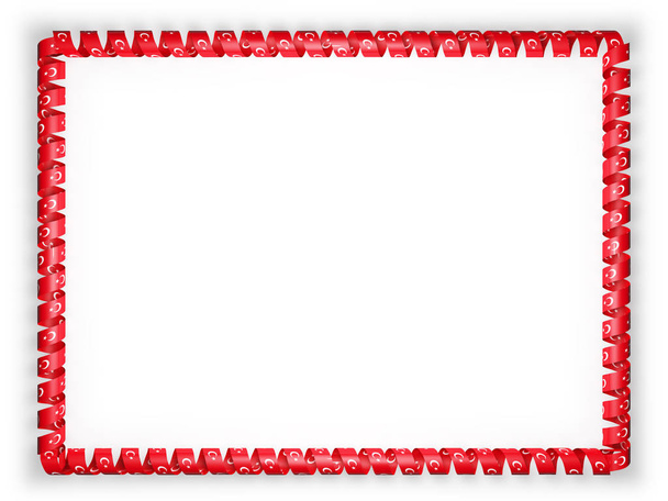 Frame and border of ribbon with the Turkey flag. 3d illustration - Photo, Image
