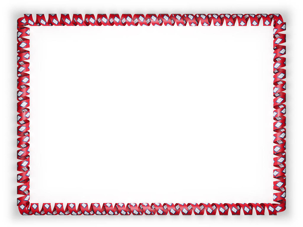 Frame and border of ribbon with the state Arkansas flag, USA. 3d illustration - Photo, Image