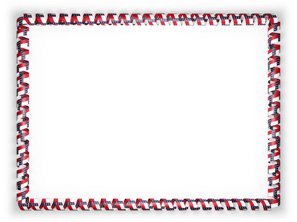 Frame and border of ribbon with the state North Carolina flag, USA. 3d illustration - Photo, Image