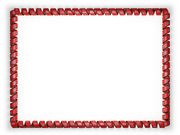 Frame and border of ribbon with the state Tennessee flag, USA, edging from the golden rope. 3d illustration - Foto, Bild