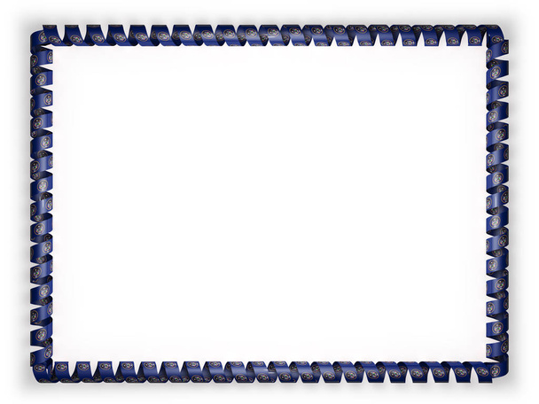 Ramki i krawędzią ribbon z Flaga stanu Utah, Stany Zjednoczone Ameryki. ilustracja 3D - Zdjęcie, obraz