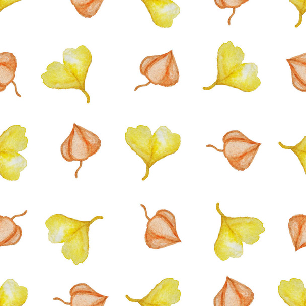Pattern with yellow leaves - Foto, Imagen