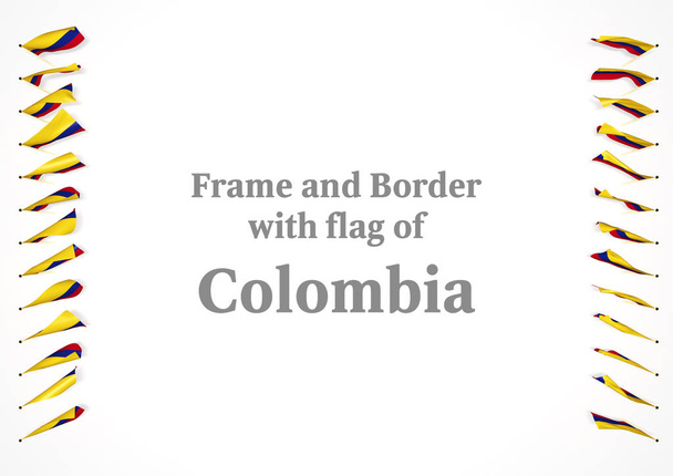 Ramki i granicy z flaga Kolumbii. ilustracja 3D - Zdjęcie, obraz