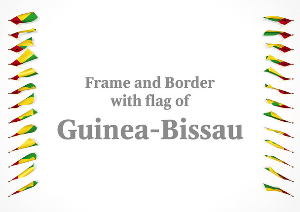 Ramki i granicy z flaga Gwinei Bissau. ilustracja 3D - Zdjęcie, obraz