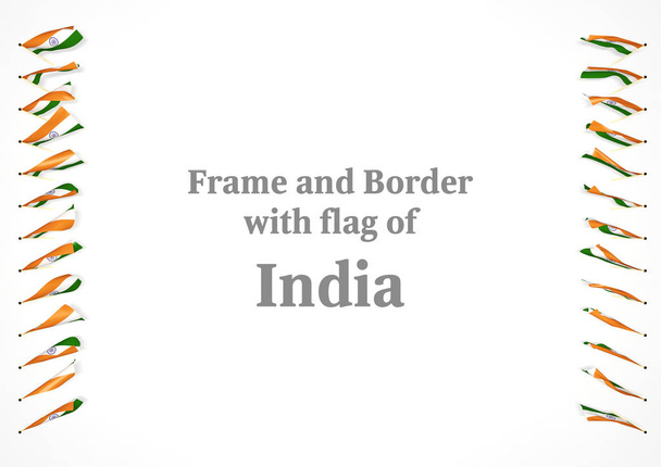 Рамка и граница с флагом Индии. 3d иллюстрация
 - Фото, изображение