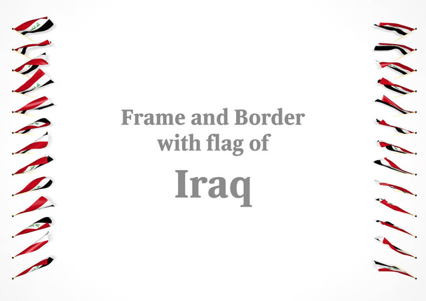 Рамка и граница с флагом Ирака. 3d иллюстрация
 - Фото, изображение