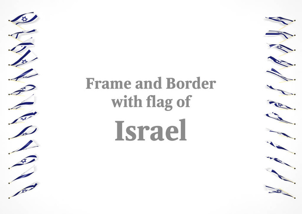 Quadro e fronteira com a bandeira de Israel. ilustração 3d
 - Foto, Imagem