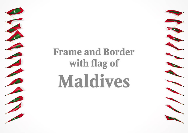 Ramki i granicy z flaga Malediwów. ilustracja 3D - Zdjęcie, obraz