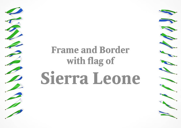 Ramki i granicy z flaga Sierra Leone. ilustracja 3D - Zdjęcie, obraz