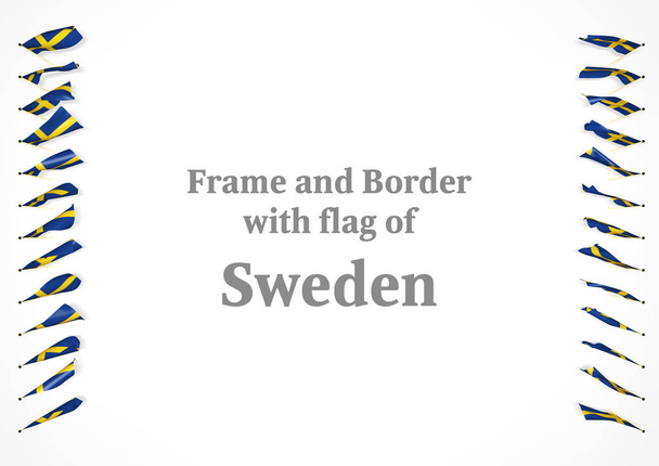 Ramki i granicy z flaga Szwecji. ilustracja 3D - Zdjęcie, obraz