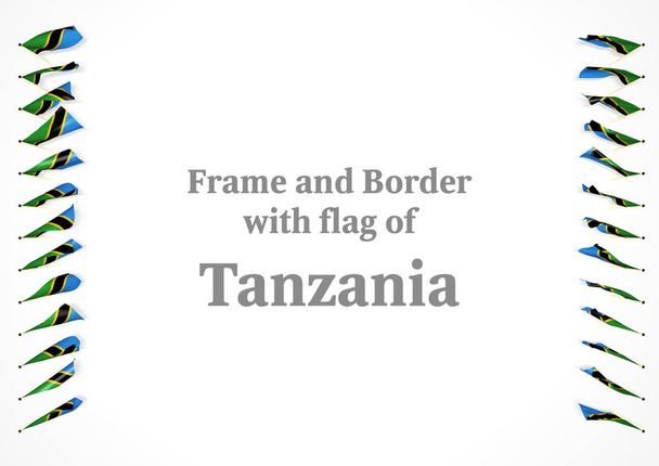 Rahmen und Grenze mit Flagge von Tansania. 3D-Illustration - Foto, Bild