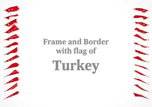 Ramki i granicy z flagą Turcji. ilustracja 3D - Zdjęcie, obraz