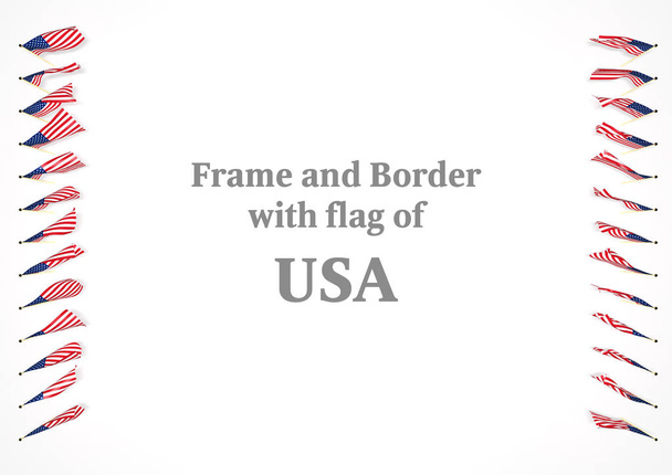 Ramki i granicy z flagą Usa. ilustracja 3D - Zdjęcie, obraz