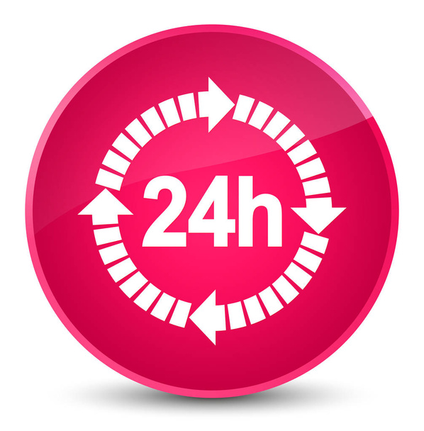 24 horas icono de entrega elegante botón redondo rosa
 - Foto, imagen
