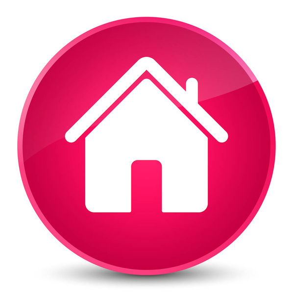 ホーム アイコン エレガントなピンクの丸いボタン - 写真・画像