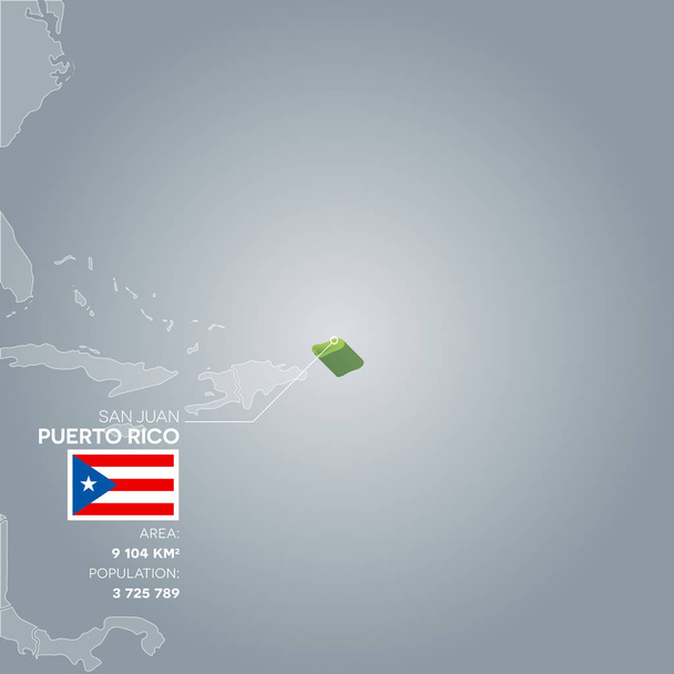 Puerto Rico informacje mapa. - Wektor, obraz