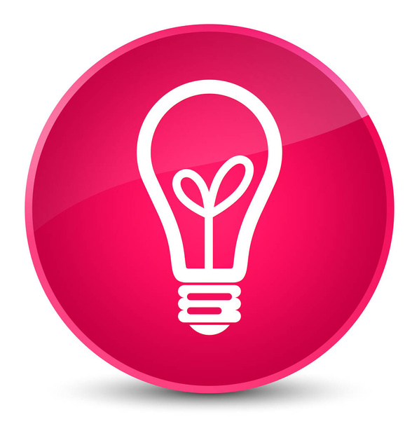 Bulb icon elegant pink round button - Foto, afbeelding