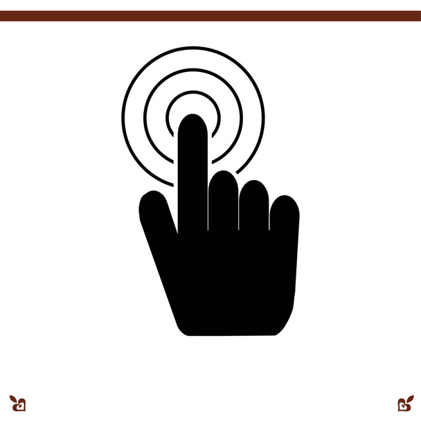 Рука с нажатием на значок кнопки
 - Вектор,изображение