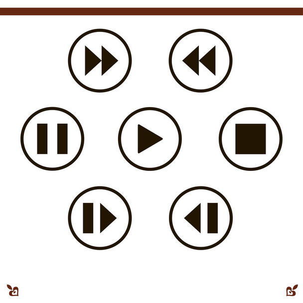 botões de controle media player
 - Vetor, Imagem