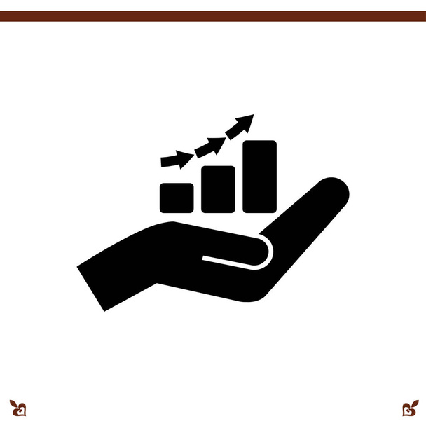 Hand and profit   icon - Vector, Image