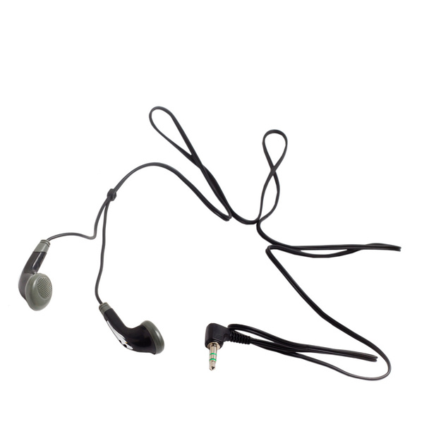 маленькі навушники з кабелем ізольовані на білому фоні
 - Фото, зображення