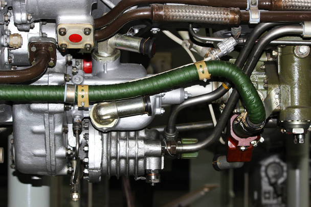 the internal structure of the aircraft engine, army aviation, military aircraft and aerospace industry - Photo, Image