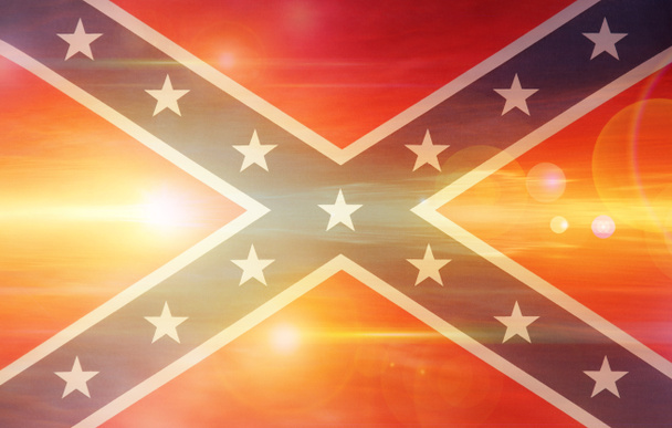 Flagą Konfederacji w niebo - Zdjęcie, obraz