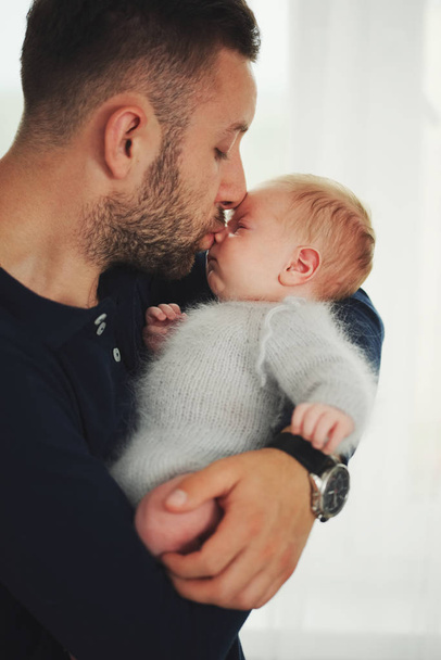 young happy father with cute baby - Photo, image