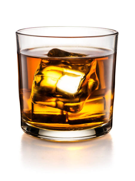 Glass of whisky isolated on white background - Photo, Image