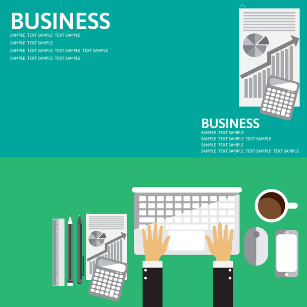 Vector illustration. Flat backgrounds set for Business - Vektor, Bild