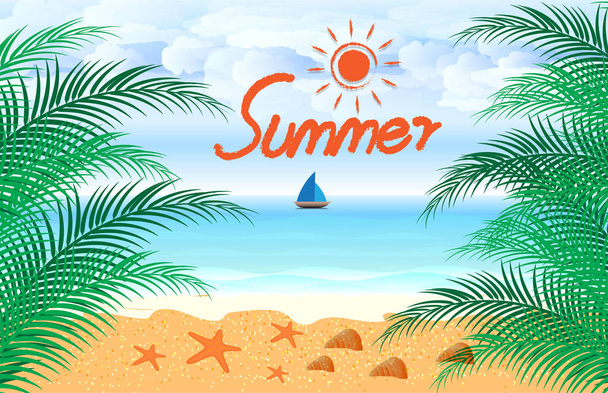 Summer holidays. beach seashore. Vector background - ベクター画像