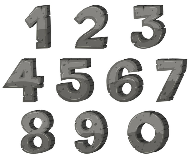 Block letter design for numbers - Vector, Image