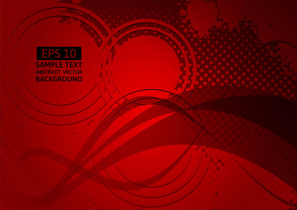 Red wave abstract vector background with copy space - Vektori, kuva