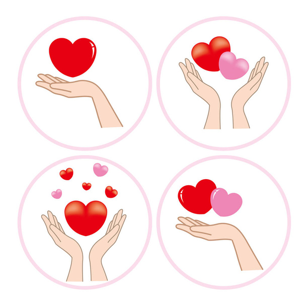 heart and hands - Vector, Image