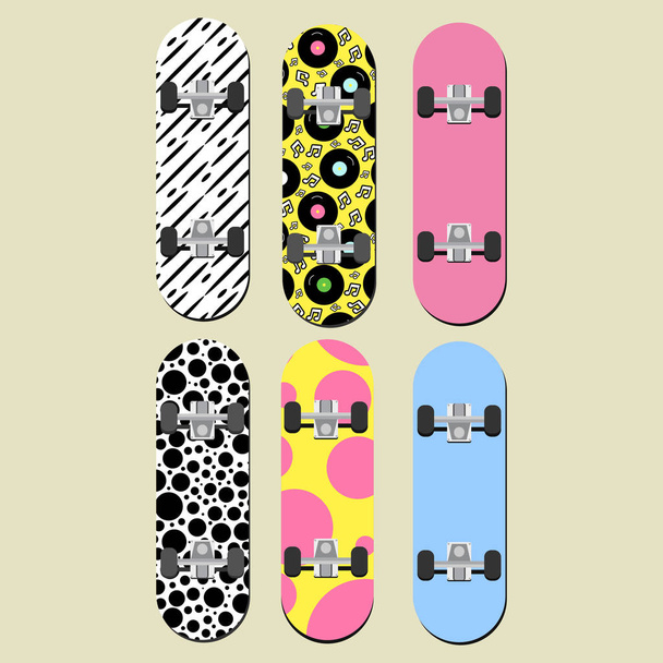 Collection of vector skateboards - Vektor, obrázek
