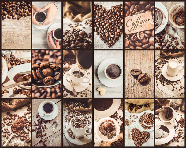 collage muchas fotos de café
.  - Foto, imagen