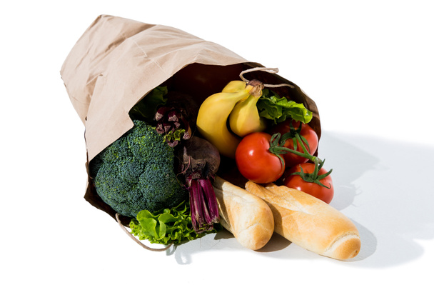 healthy food in grocery bag  - Photo, Image