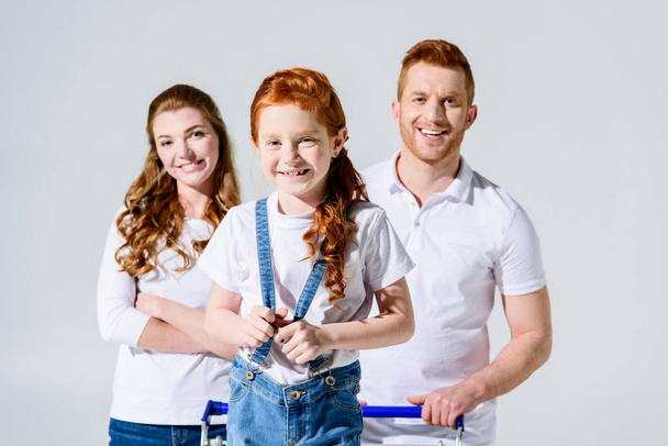 beautiful happy redhead family - Fotó, kép