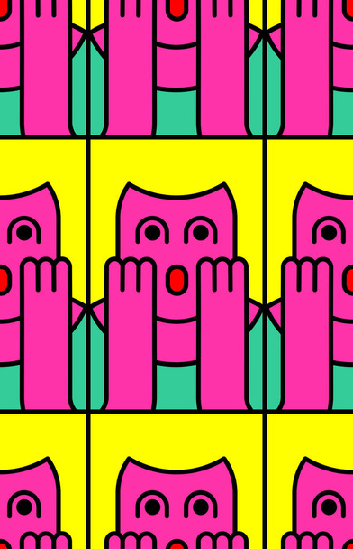 Oh my god woman pattern. OMG girl in fear. exclamation is shocke - Vector, Image